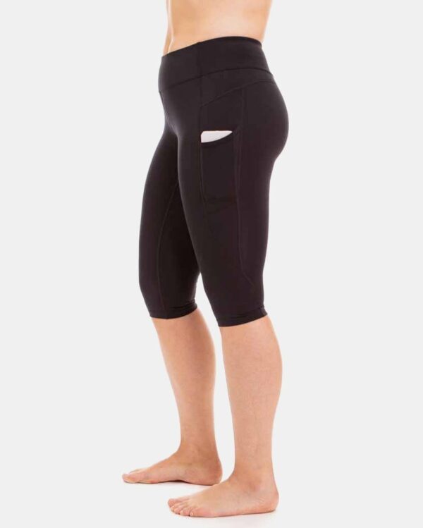 Wi-Thi Mid-Rise Pocketed Crop Legging – Booya Black